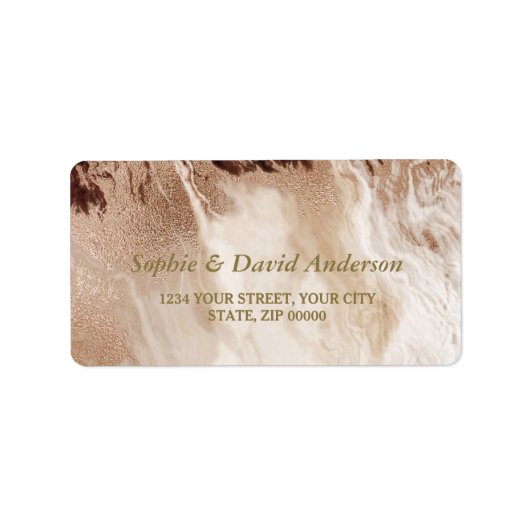 Luxury Aurum Marble Textured Wedding Etiket (Voorkant)
