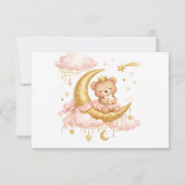 Luxury Baby Girl Shower Invitation Pink Gold Moon  Save The Date (Achterkant)