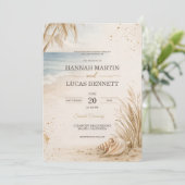 Luxury Beach Wedding Invitation Template (Debout devant)