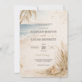Luxury Beach Wedding Invitation Template (Devant)