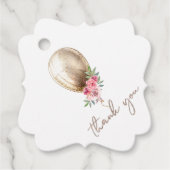 Luxury Beige Balloon Glitter Dank u Bedankjes Labels (Voorkant)