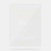 Luxury Beige Script Name Welcome Acryl Bord (Voorkant)