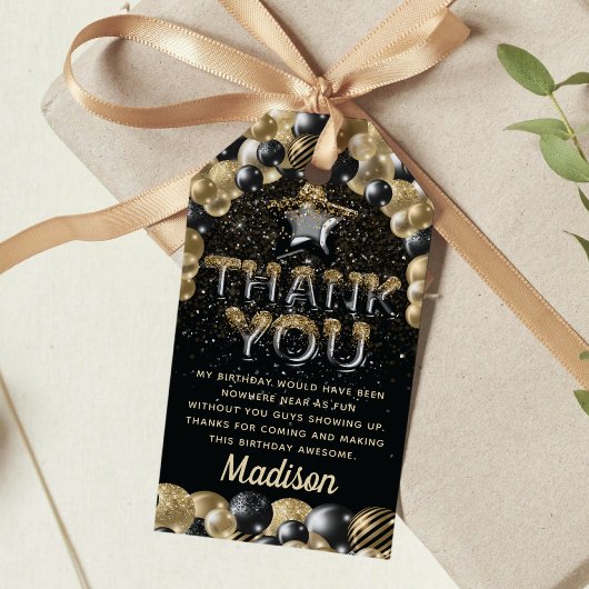 Luxury Birthday Gold Black - op maat Cadeaulabel