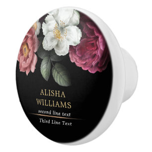 Luxury Black - Aangepaste Floral Keramische Knop
