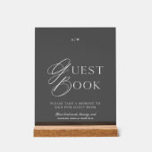 Luxury Black Acrylic Guest Book Sign (Recto)