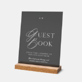 Luxury Black Acrylic Guest Book Sign (Angle)