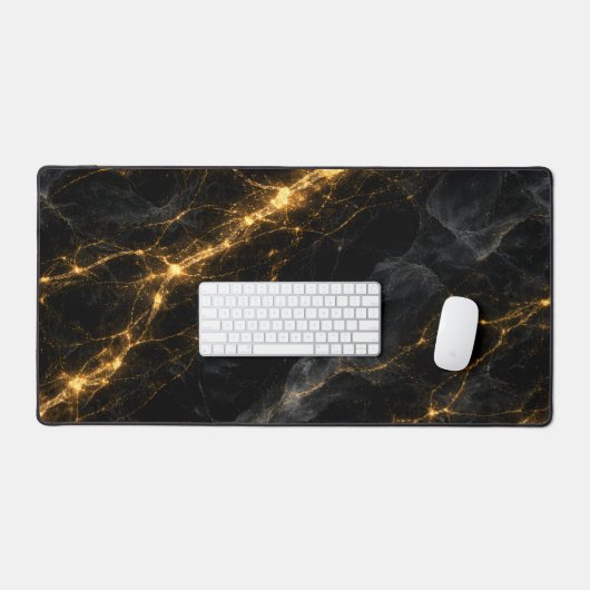 Luxury Black and Gold Marble Mouse Pad (Keyboard & Muis)