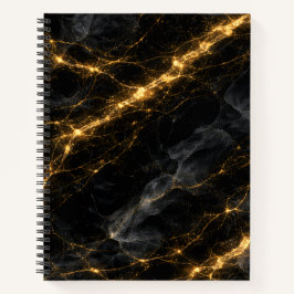 Luxury Black and Gold Marble Spiral Notebook Notitieboek