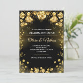 Luxury Black and Gold Wedding Invitation (Debout devant)
