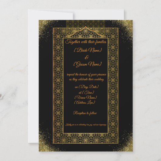 Luxury Black and Gold Wedding Invitation | Elegant (Devant)