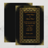 Luxury Black and Gold Wedding Invitation | Elegant (Devant / Derrière)