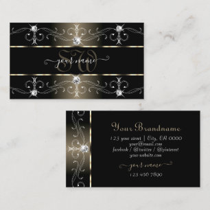 Luxury Black Beige Borders Visitekaartje