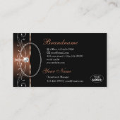Luxury Black Brown  Borders Logo en foto Visitekaartje (Achterkant)