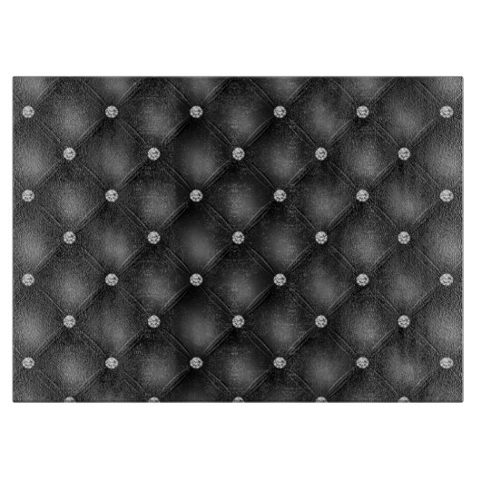 Luxury Black Diamond Tufted Pattern Snijplank (Voorkant)