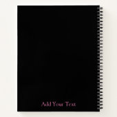 Luxury Black Elegant Floral add Jouw tekst Notitieboek (Achterkant)