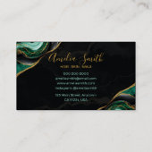 Luxury Black & Emerald Green Marble with Gold Visitekaartje (Achterkant)