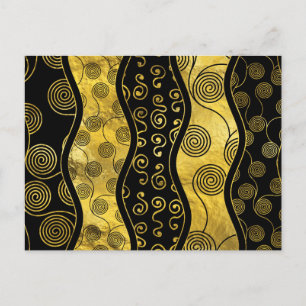 Luxury Black en Gold African Pattern Briefkaart