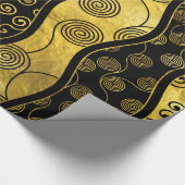 Luxury Black en Gold African Pattern Cadeaupapier (Hoek)
