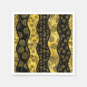 Luxury Black en Gold African Pattern Servetten (Voorkant)