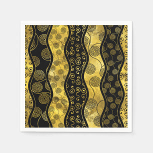 Luxury Black en Gold African Pattern Servetten