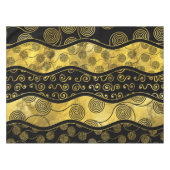 Luxury Black en Gold African Pattern Tafelkleed (Voorkant (Horizontaal))