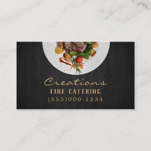 Luxury Black en Gold Food Bord Chef Catering Visitekaartje