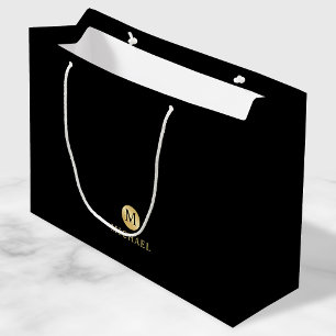 Luxury Black en Gold-gepersonaliseerd monogram Groot Cadeauzakje