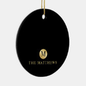Luxury Black en Gold-gepersonaliseerd monogram Keramisch Ornament (Rechts)