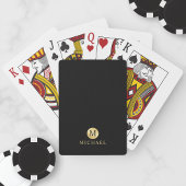 Luxury Black en Gold-gepersonaliseerd monogram Pokerkaarten