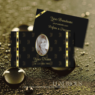 Luxury Black en Gold met gepatterde foto's Visitekaartje