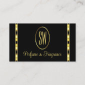 Luxury Black en Gold met Monogram Professional Visitekaartje (Voorkant)