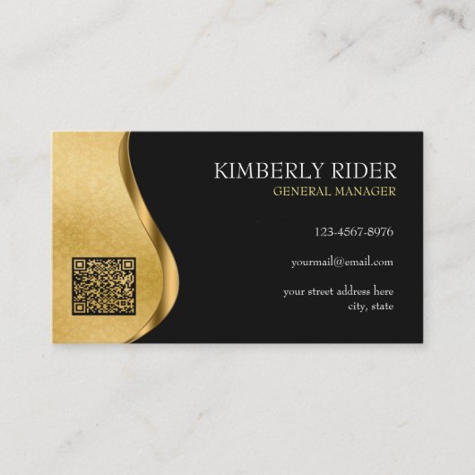 Luxury Black en Gold Visitekaartje (Voorkant)