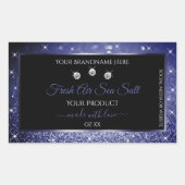 Luxury Black en Royal Blue Glitter Product Labels (Voorkant)