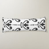 Luxury Black en White Damask Lichaamskussen (Achterkant)