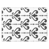 Luxury Black en White Damask Tafelkleed (Voorkant (Horizontaal))