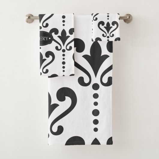 Luxury Black en White, persoonlijk Bad Handdoek (Insitu)