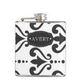 Luxury Black en White, persoonlijk Heupfles (Voorkant)