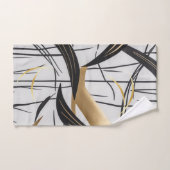 Luxury Black & Gold Abstract Line Towel Set (Serviette à main)