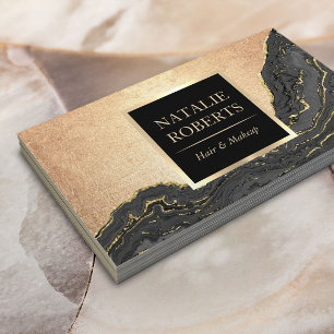 Luxury Black & Gold Beauty Salon Spa Visitekaartje
