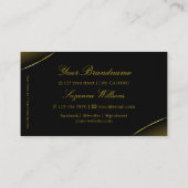 Luxury Black Gold Decor met mousserende diamanten Visitekaartje (Achterkant)