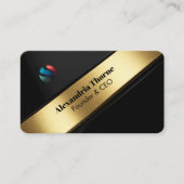 Luxury Black & Gold Diagonal Stripe Visitekaartje (Voorkant)