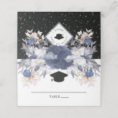 Luxury Black Gold Glitter Floral Afstuderen (Buitenkant ongevouwen)