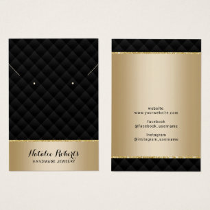 Luxury Black & Gold Jewelry Earring Display Visitekaartje