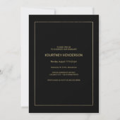 Luxury Black Gold Photo Graduation Invitation (Dos)