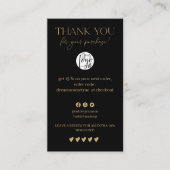 Luxury Black Gold Review Thank You QR Code Visitekaartje (Voorkant)