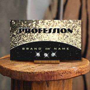 Luxury Black Gold Sparking Glitter met diamanten Visitekaartje