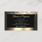 Luxury Black Gold Sparking Glitter Stars Diamonds Visitekaartje (Achterkant)