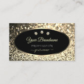 Luxury Black Gold Sparking Glitter Stars Diamonds Visitekaartje (Voorkant)