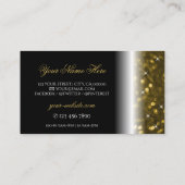 Luxury Black Gold Sparking Glitter Stars Stijlvol Visitekaartje (Achterkant)