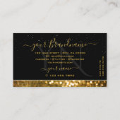 Luxury Black Gold Sparkle Glitter Stylish Monogram Visitekaartje (Achterkant)